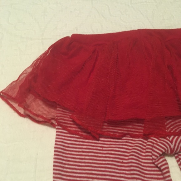 9m (6/$20) Tutu Leggings Red Pinstripe - Picture 6 of 10